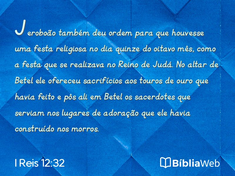 I Reis 12:32 em imagem para compartilhar