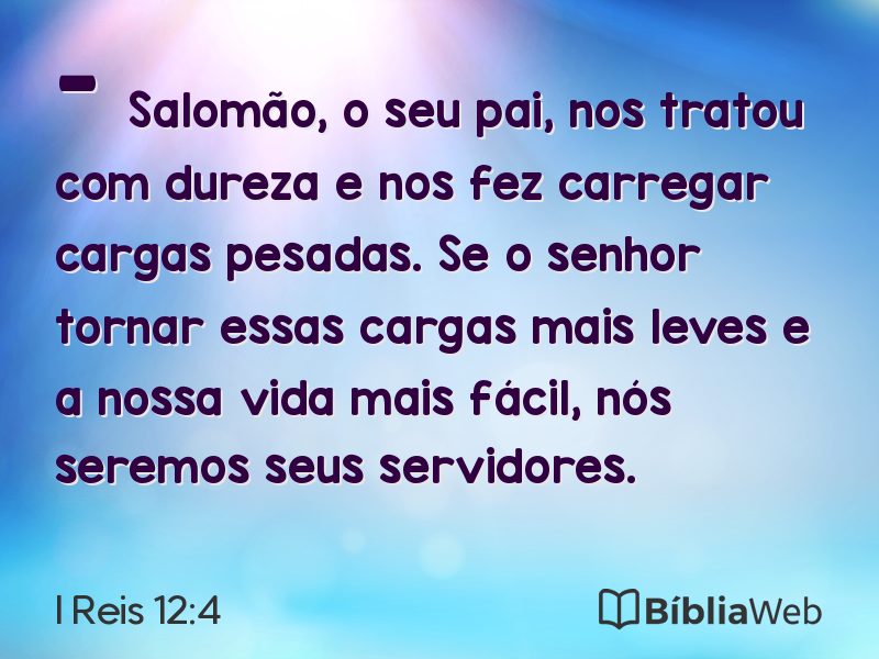 I Reis 12:4 em imagem para compartilhar