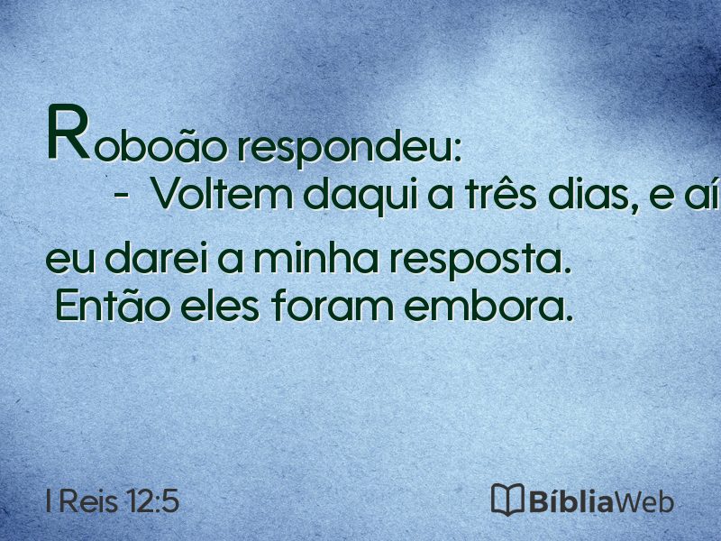 I Reis 12:5 em imagem para compartilhar