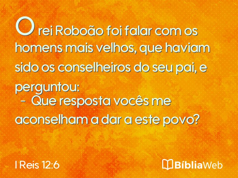 I Reis 12:6 em imagem para compartilhar