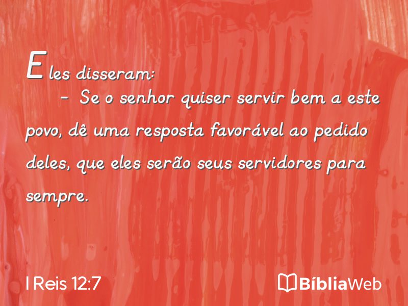 I Reis 12:7 em imagem para compartilhar