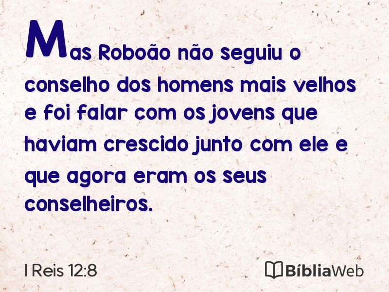 I Reis 12:8 em imagem para compartilhar