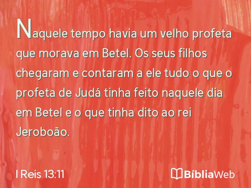 I Reis 13:11 em imagem para compartilhar