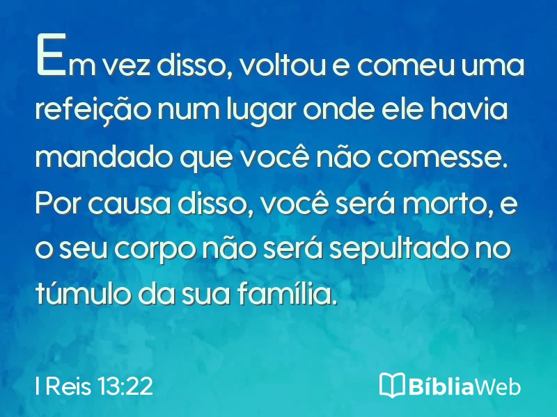 I Reis 13:22 em imagem para compartilhar