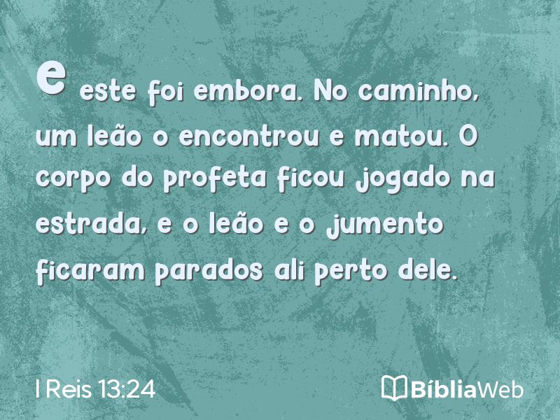 I Reis 13:24 em imagem para compartilhar