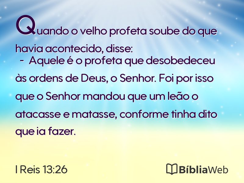 I Reis 13:26 em imagem para compartilhar
