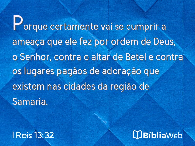 I Reis 13:32 em imagem para compartilhar