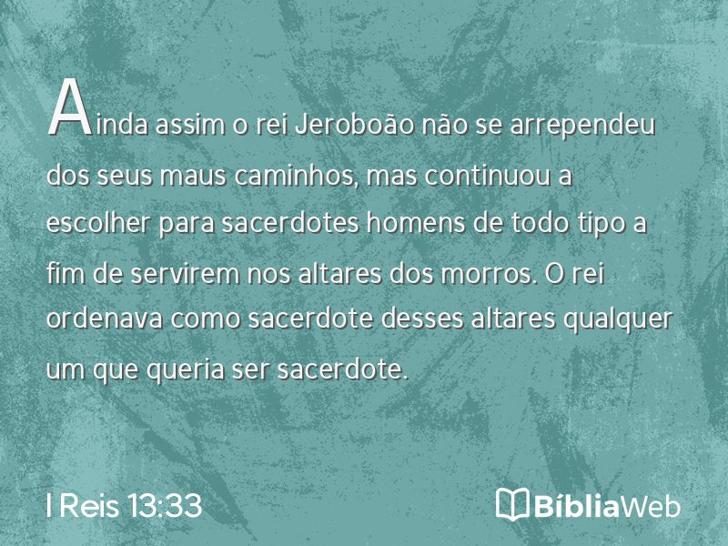 I Reis 13:33 em imagem para compartilhar