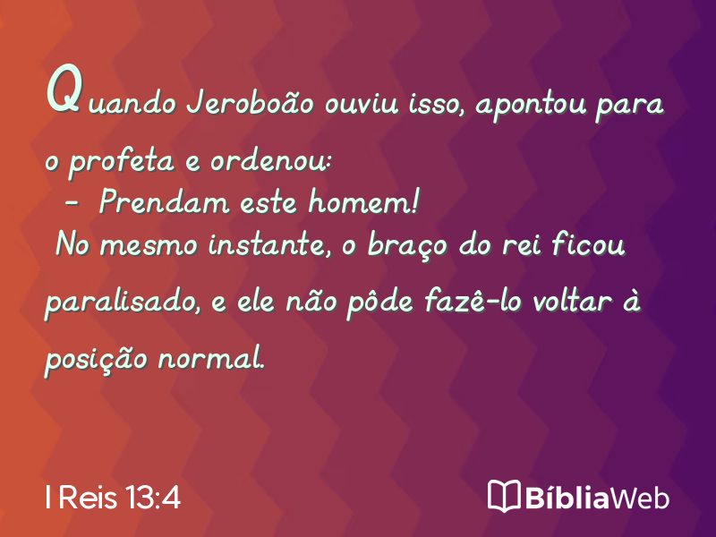 I Reis 13:4 em imagem para compartilhar