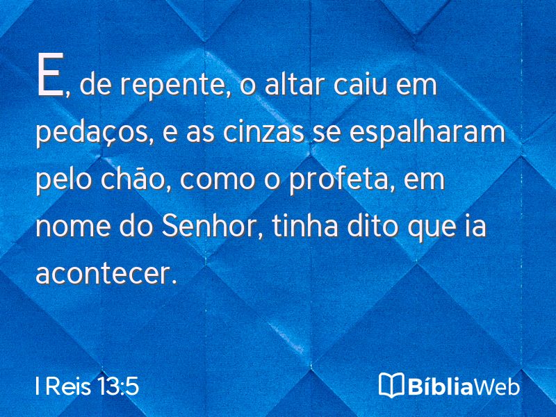 I Reis 13:5 em imagem para compartilhar
