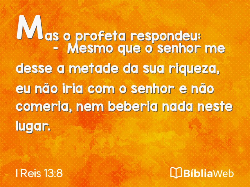 I Reis 13:8 em imagem para compartilhar