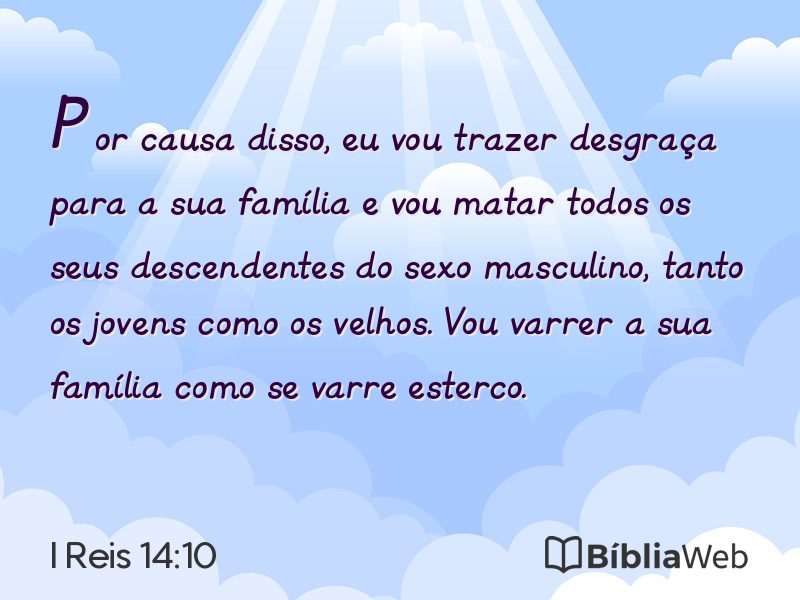 I Reis 14:10 em imagem para compartilhar