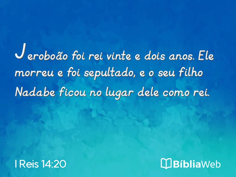 I Reis 14:20 em imagem para compartilhar