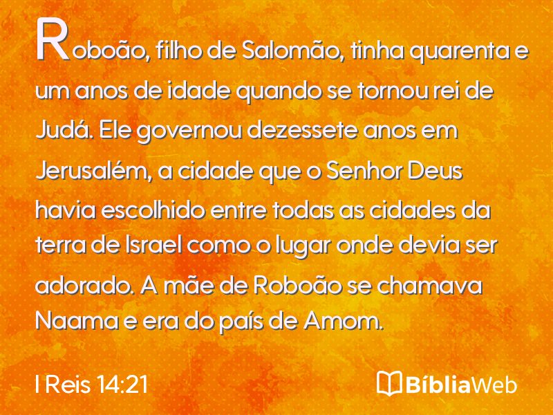 I Reis 14:21 em imagem para compartilhar