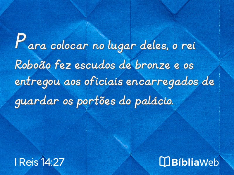 I Reis 14:27 em imagem para compartilhar