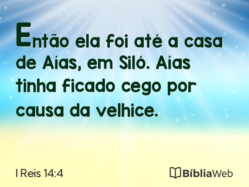 I Reis 14:4 em imagem para compartilhar