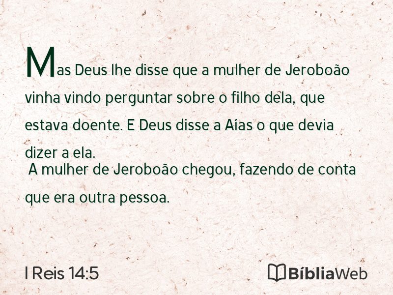 I Reis 14:5 em imagem para compartilhar