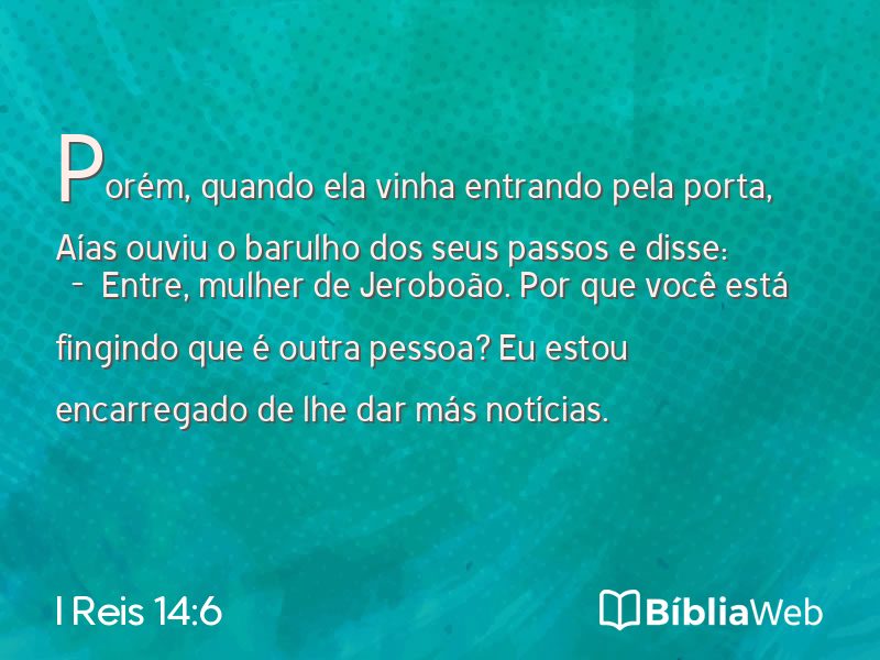 I Reis 14:6 em imagem para compartilhar