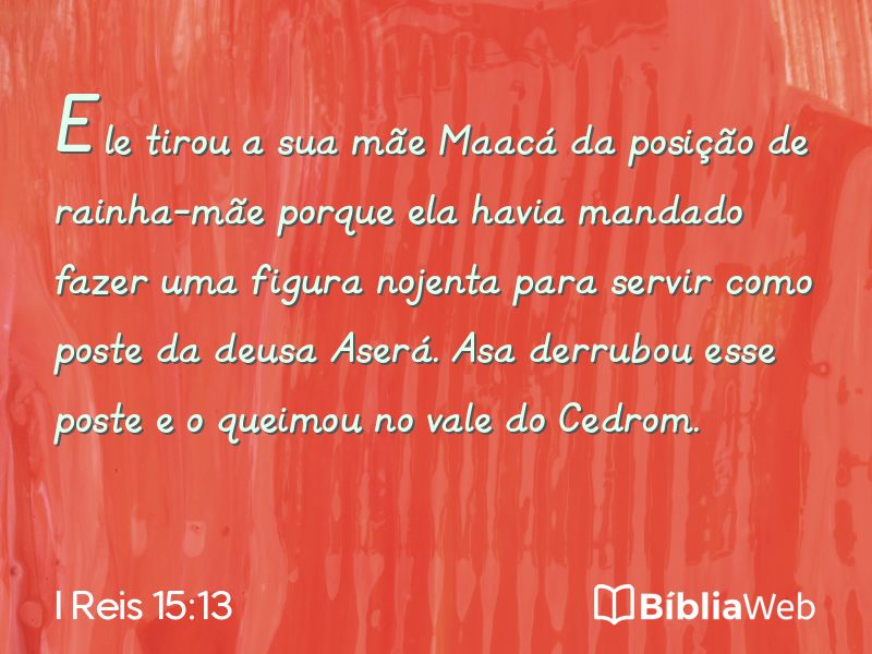 I Reis 15:13 em imagem para compartilhar
