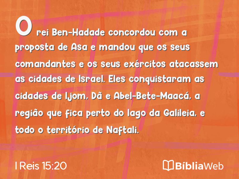 I Reis 15:20 em imagem para compartilhar