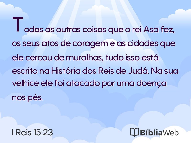 I Reis 15:23 em imagem para compartilhar