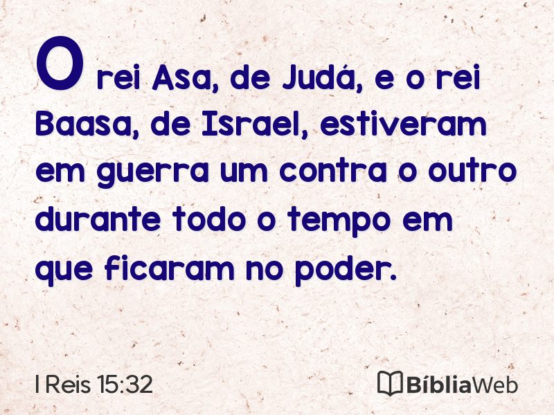 I Reis 15:32 em imagem para compartilhar