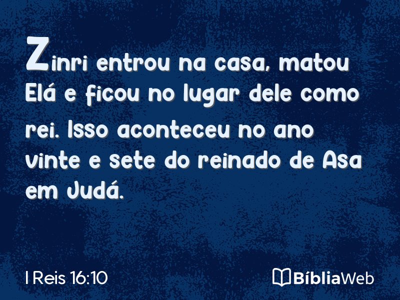 I Reis 16:10 em imagem para compartilhar