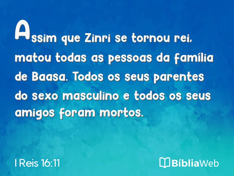 I Reis 16:11 em imagem para compartilhar