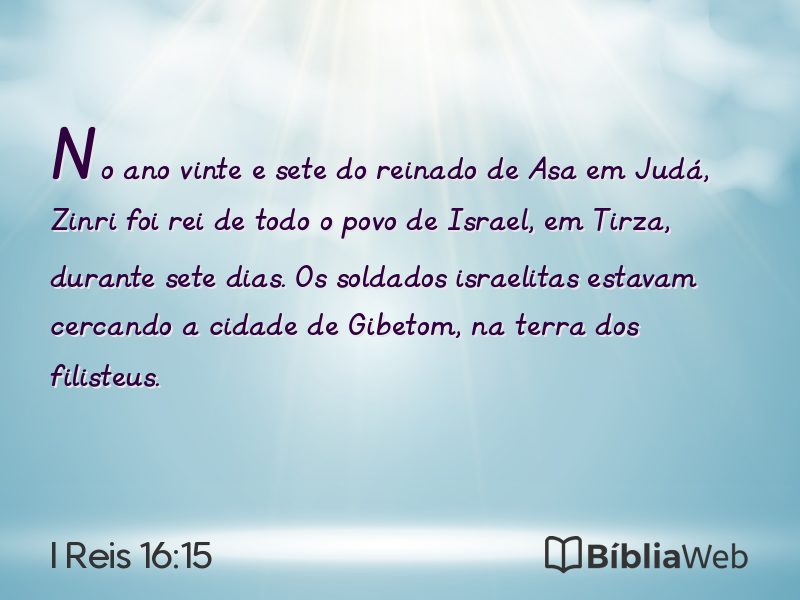 I Reis 16:15 em imagem para compartilhar