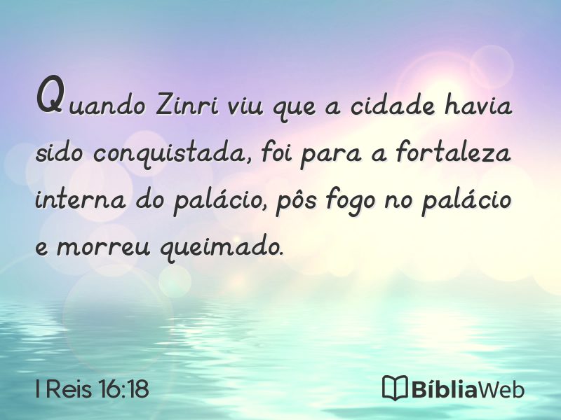 I Reis 16:18 em imagem para compartilhar