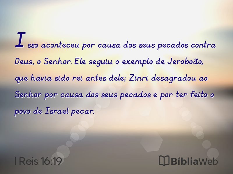 I Reis 16:19 em imagem para compartilhar