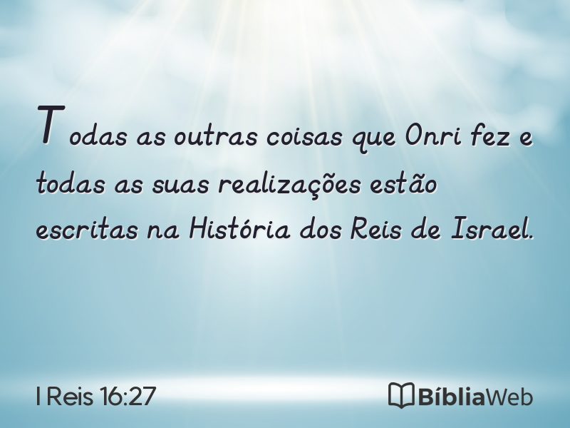 I Reis 16:27 em imagem para compartilhar