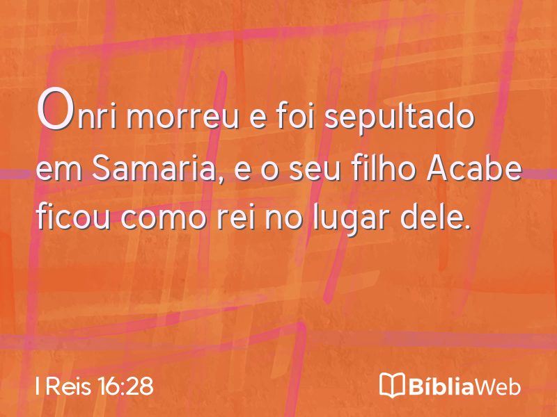 I Reis 16:28 em imagem para compartilhar