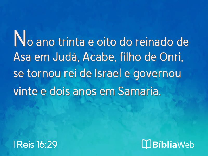 I Reis 16:29 em imagem para compartilhar