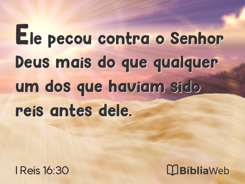 I Reis 16:30 em imagem para compartilhar