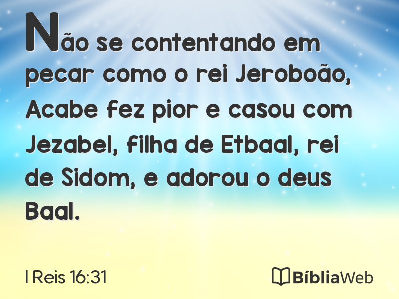 I Reis 16:31 em imagem para compartilhar