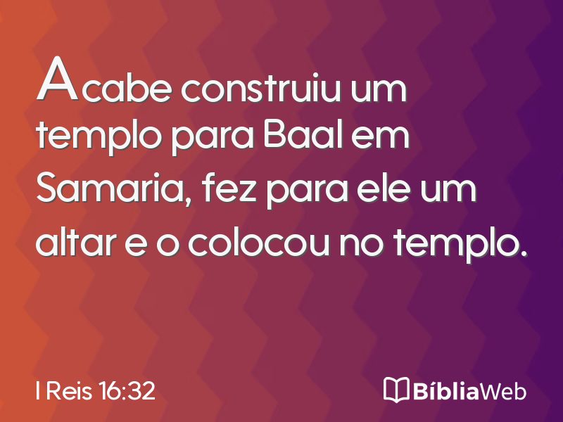 I Reis 16:32 em imagem para compartilhar
