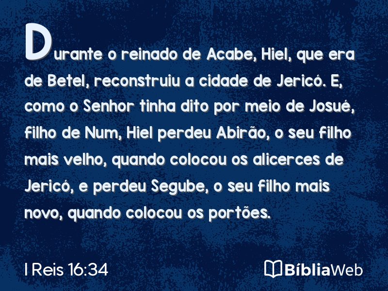 I Reis 16:34 em imagem para compartilhar