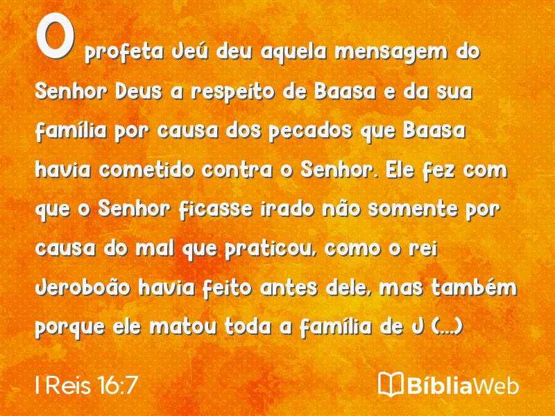 I Reis 16:7 em imagem para compartilhar