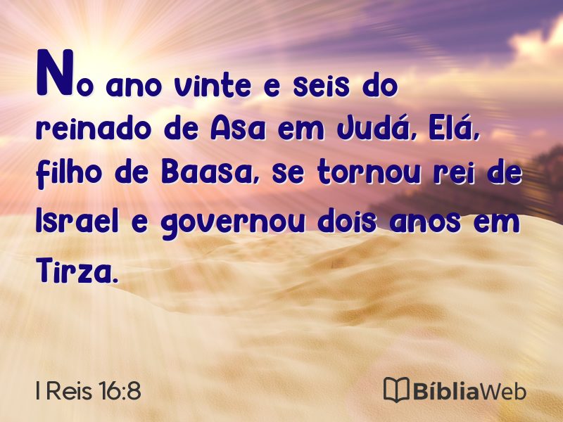 I Reis 16:8 em imagem para compartilhar