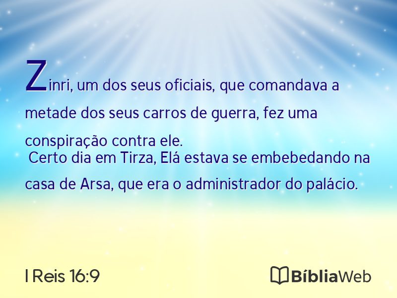 I Reis 16:9 em imagem para compartilhar