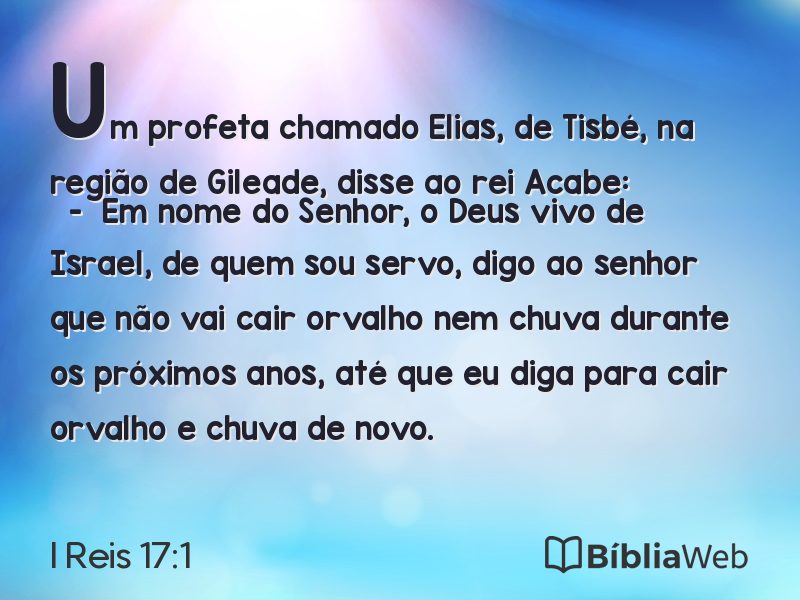 I Reis 17:1 em imagem para compartilhar