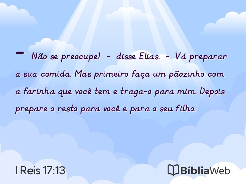 I Reis 17:13 em imagem para compartilhar