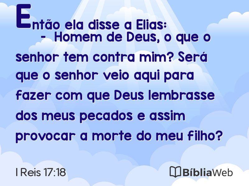 I Reis 17:18 em imagem para compartilhar