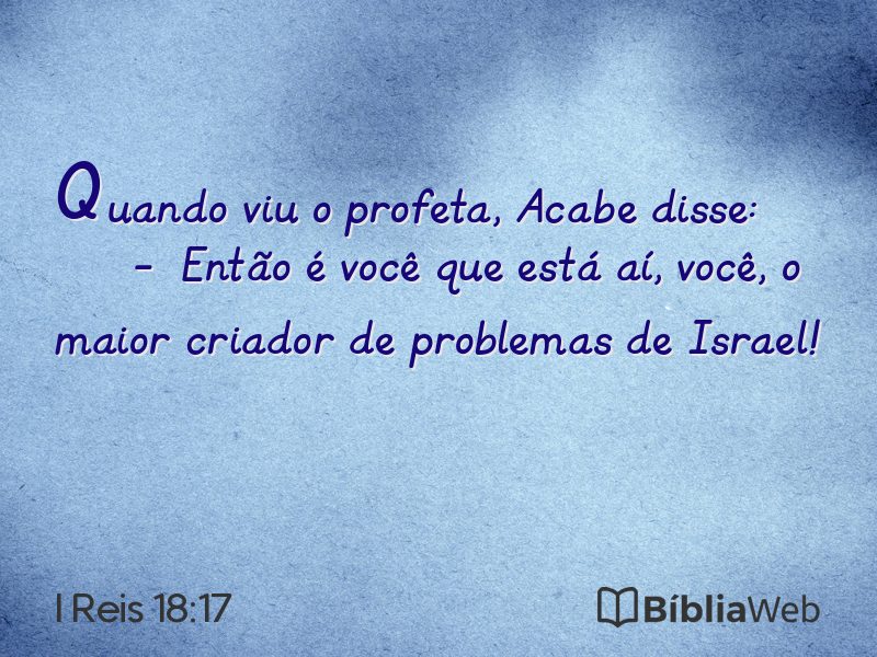 I Reis 18:17 em imagem para compartilhar