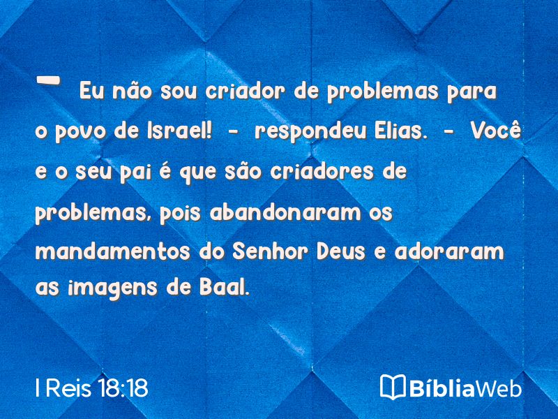 I Reis 18:18 em imagem para compartilhar