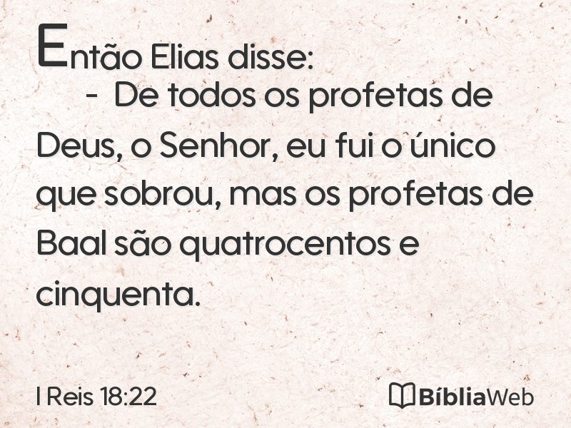 I Reis 18:22 em imagem para compartilhar