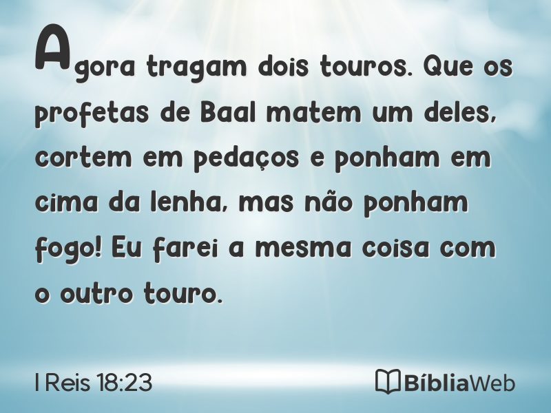 I Reis 18:23 em imagem para compartilhar