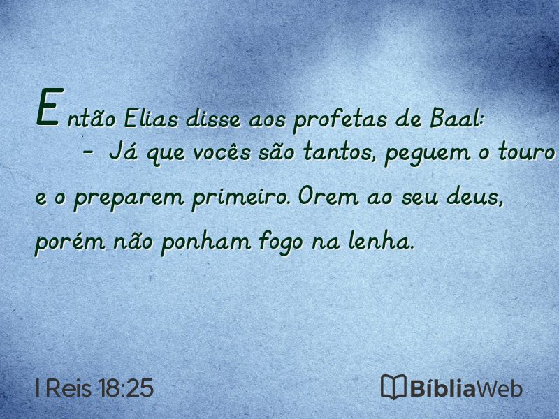 I Reis 18:25 em imagem para compartilhar