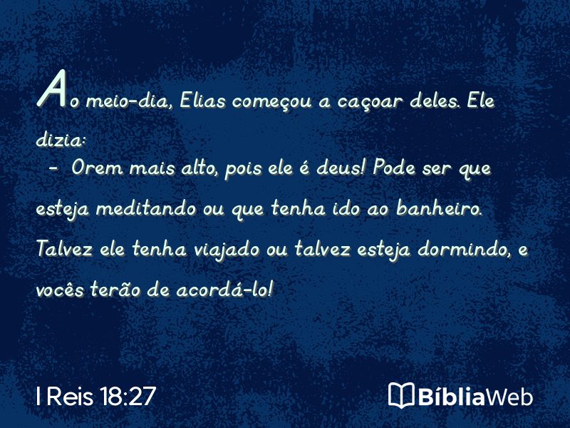 I Reis 18:27 em imagem para compartilhar